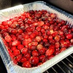 homemade cranberry sauce on the smoker