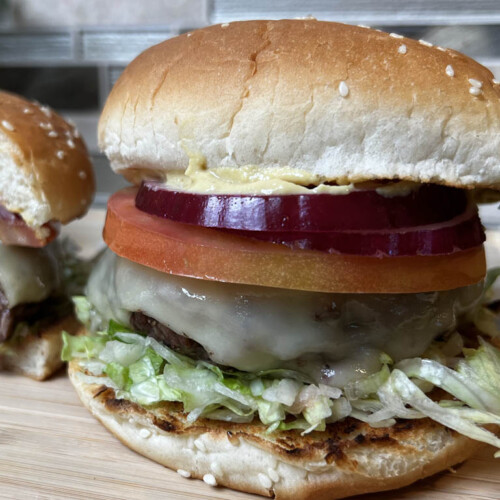 grilled bison burger