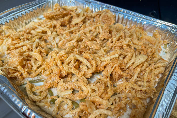 cooked green bean casserole