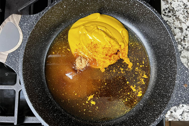 carolina gold sauce ingredients in a pot