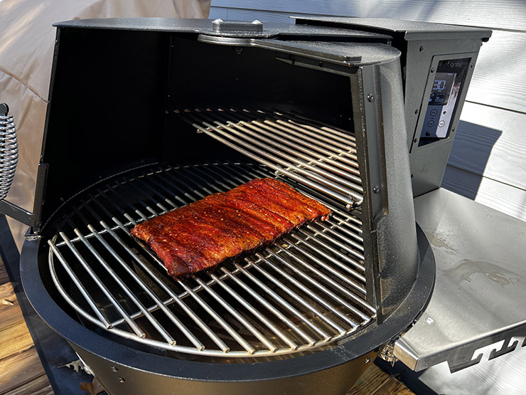 pork spare ribs on Grilla Grills Alpha Connect pellet grill