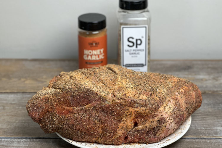 raw seasoned pork butt