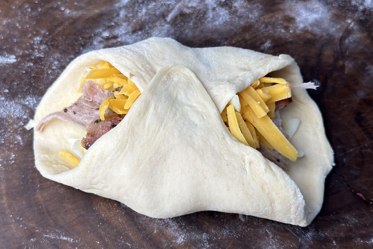 biscuit folded for the first time