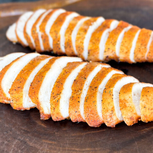 smoked chicken breasts on the electric smoker