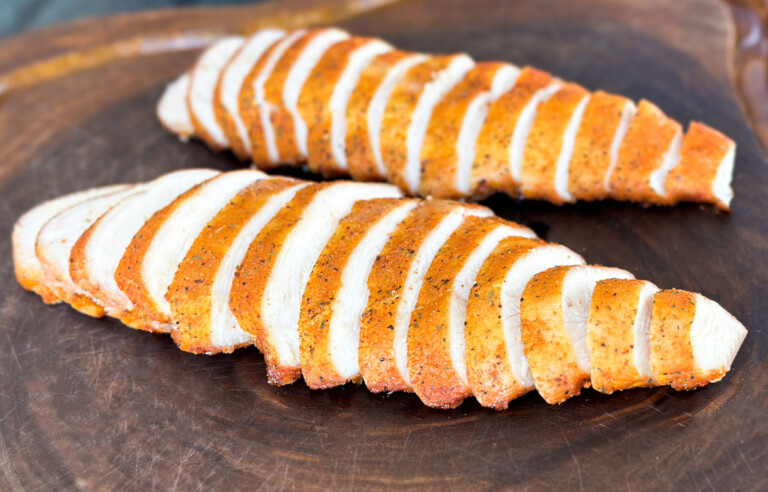 smoked chicken breasts on the electric smoker