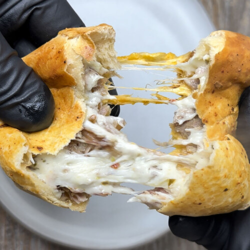 BBQ pulled pork stuffed biscuits