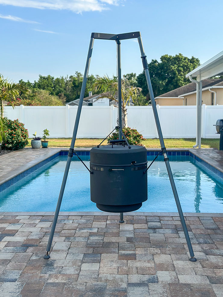 fully assembled Burch Barrel Grill and Fire Pit