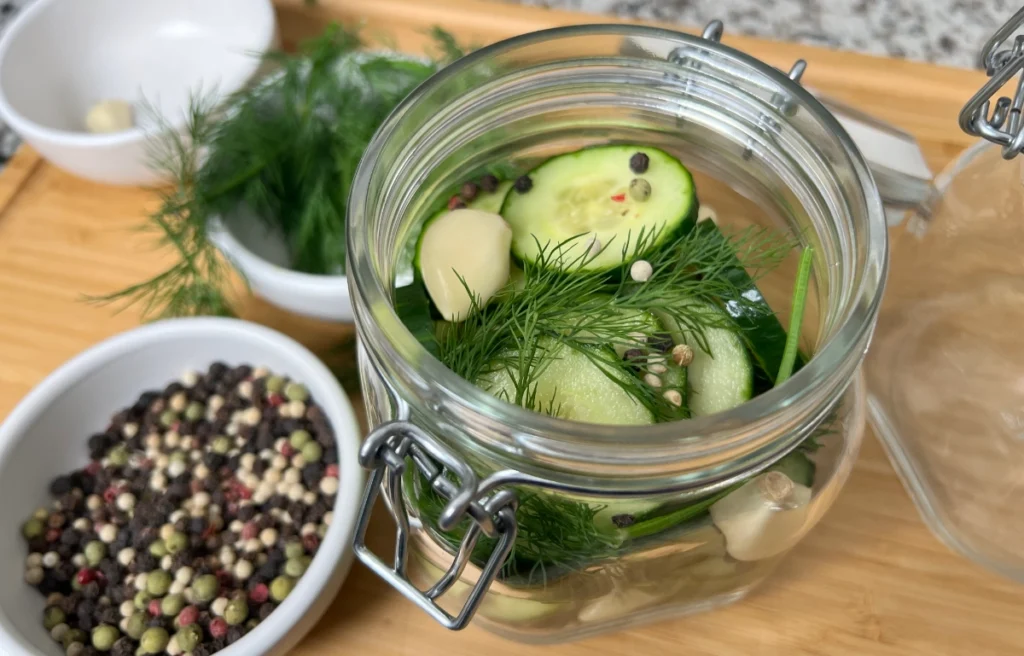 pickles in a jar