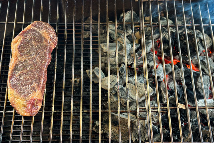 steak on the grill