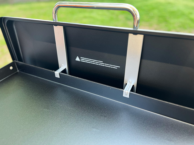 a close up view of the Weber Griddle lid
