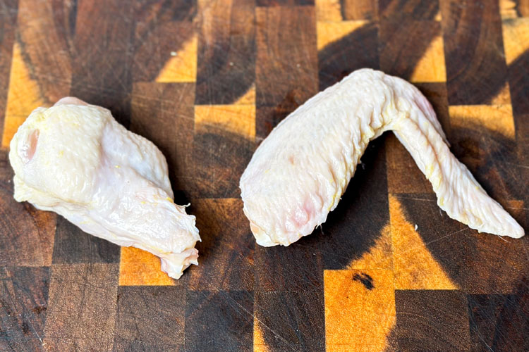 wing cut in two