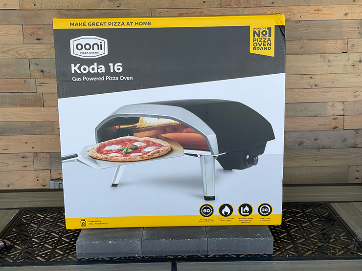 Ooni Koda 16 packaged in a box
