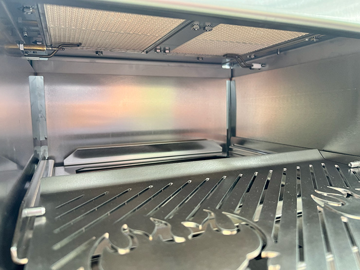 a close up view of the Schwank Infrared Grill burners