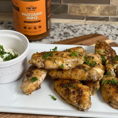 chicken wings on the griddle