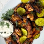 pickleback chicken wings on a white plate