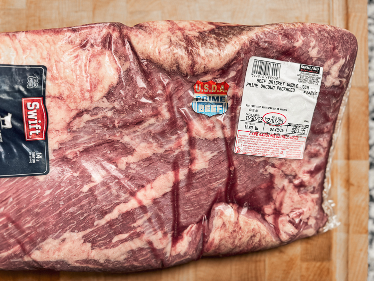 costco brisket in packaging