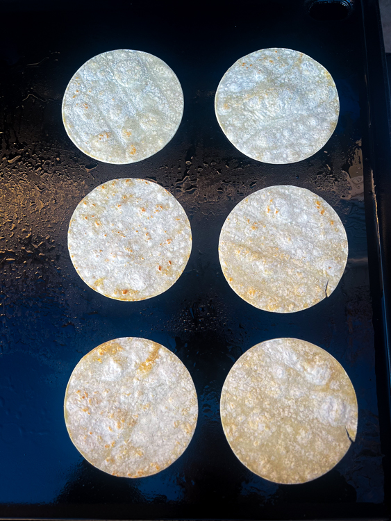 tortillas on a grill