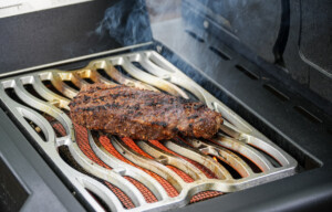 steak seared over indirect grill