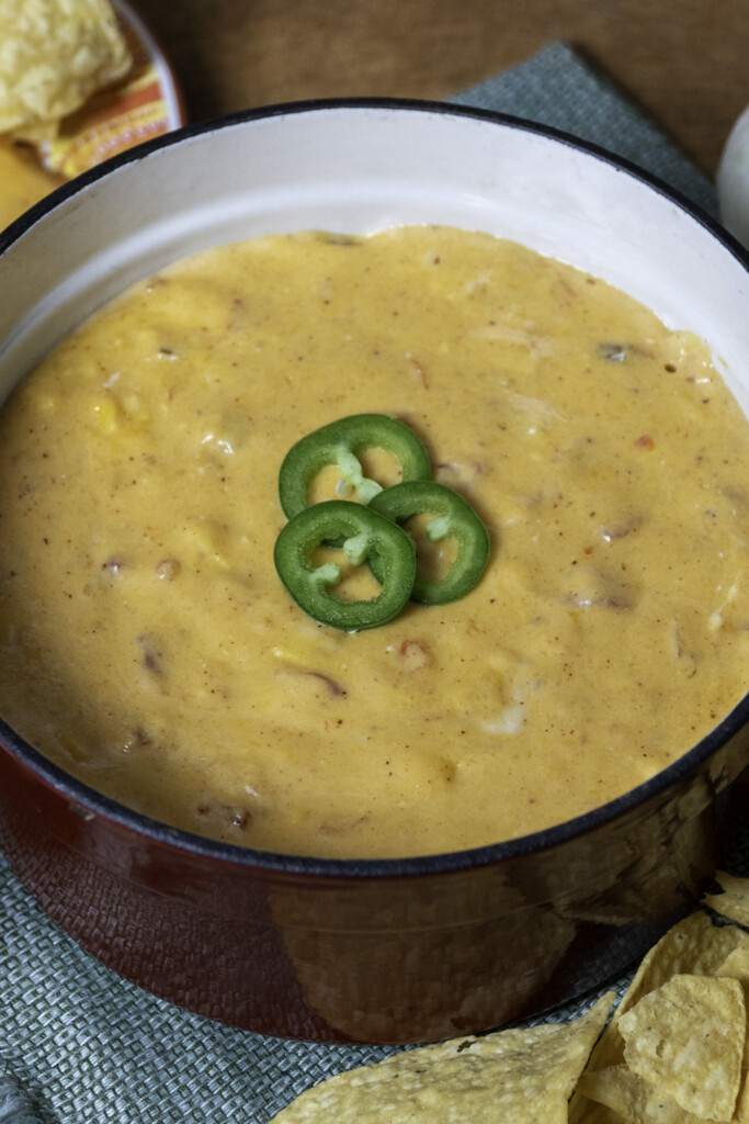 bowl of smoked queso dip