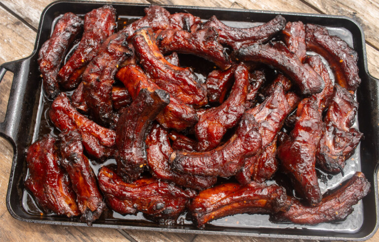 smoked hot honey party ribs