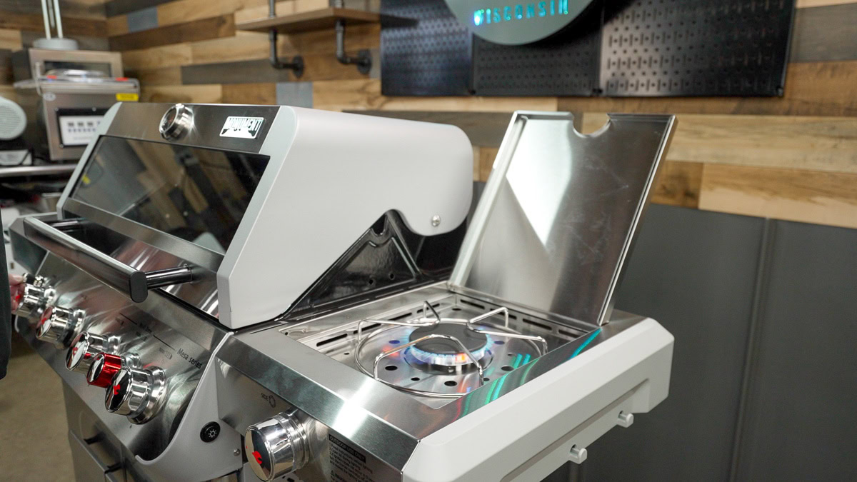 gas side burner on the Monument mesa 415bz grill