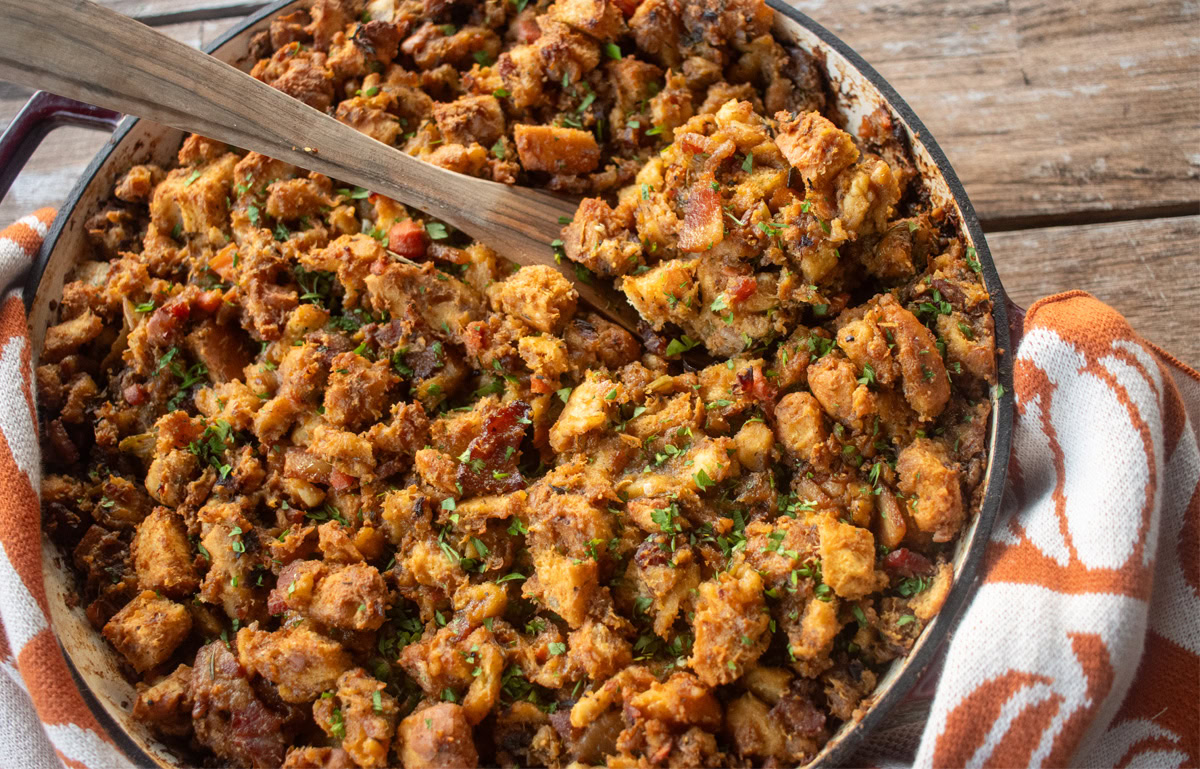 smoked bacon and brioche stuffing