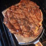 heart-shaped ribeye steak on the grill