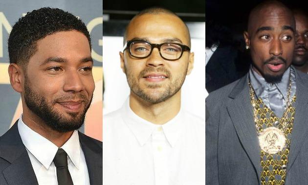 Collage of Jussie Smollett, Jesse Williams & Tupac