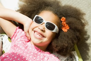 Girl wearing sunglasses