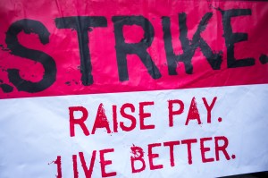 Labor Protest March In Manhattan