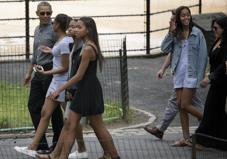 President Obama Visits NYC With Sasha & Malia