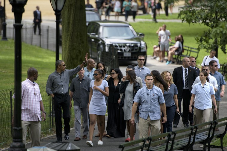 President Obama Visits NYC With Sasha & Malia