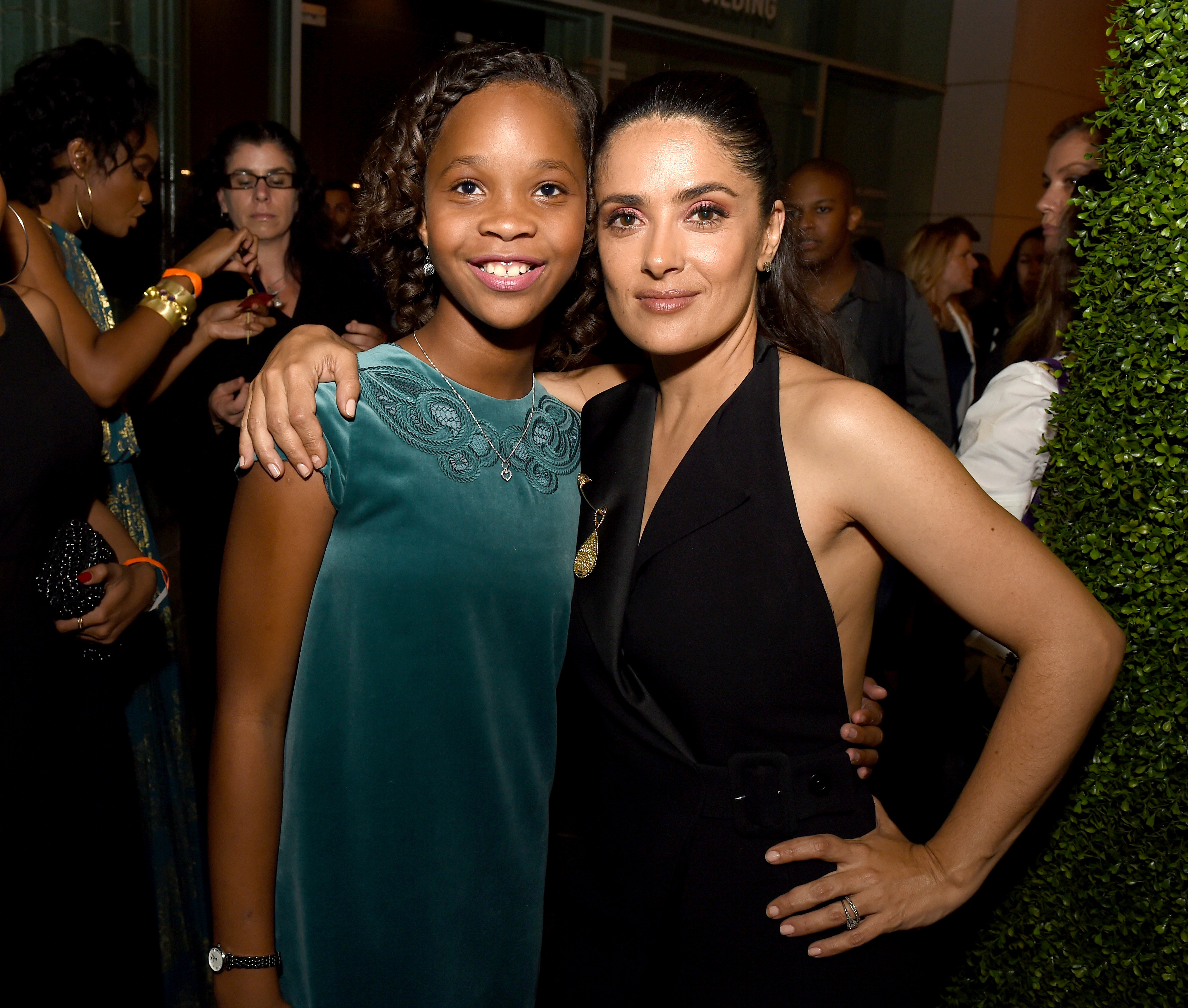 Quvenzhane Wallis and Salma Hayek