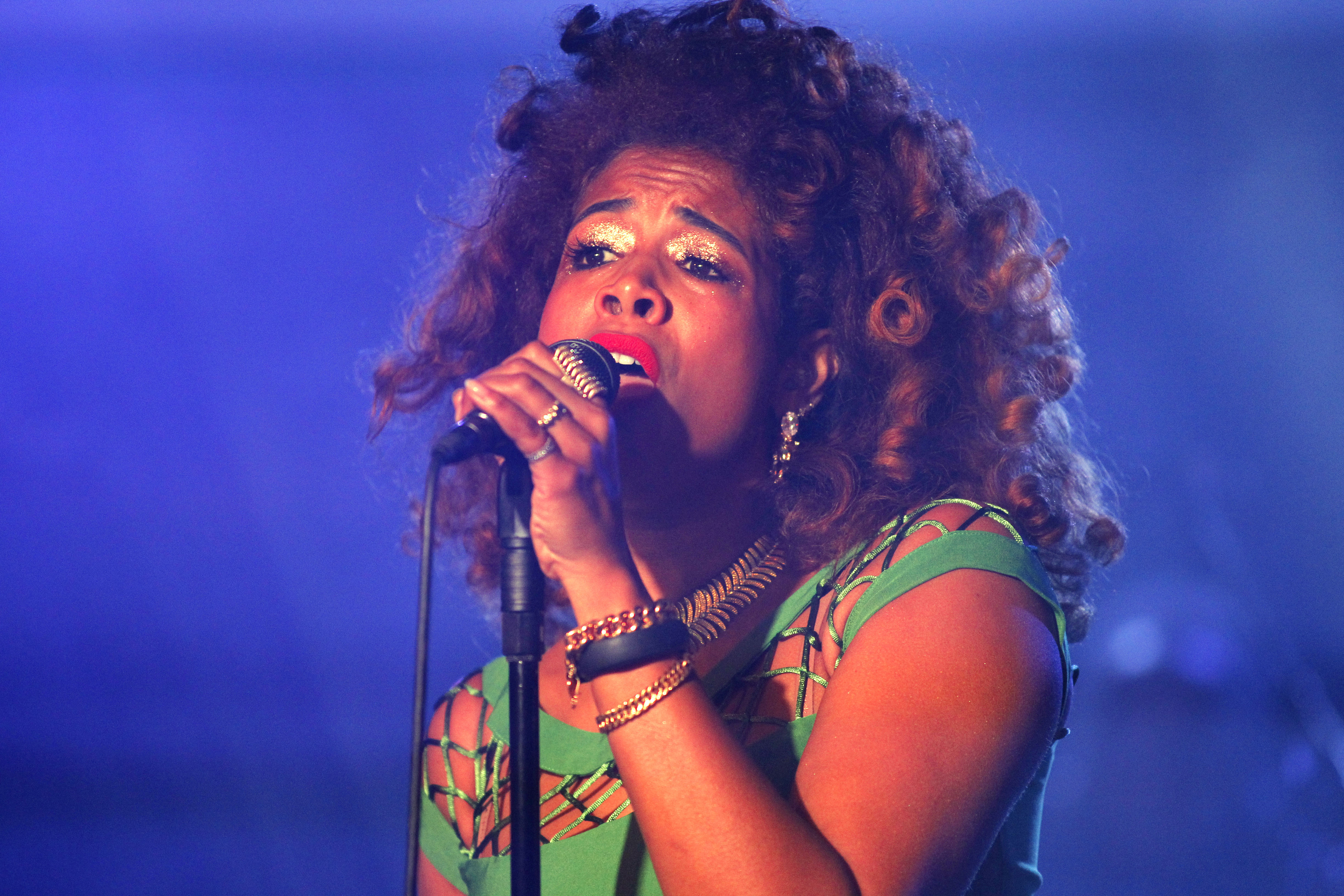 R&B-Sängerin Kelis Rogers bei einem Konzert im Wartesaal am Dom Köln