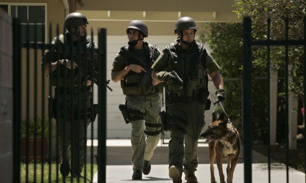 Los Angeles County Sheriff Swat Team search housetohouse on Kalisher St in Granad Hills on Friday
