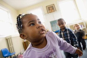 African children playing in day care center