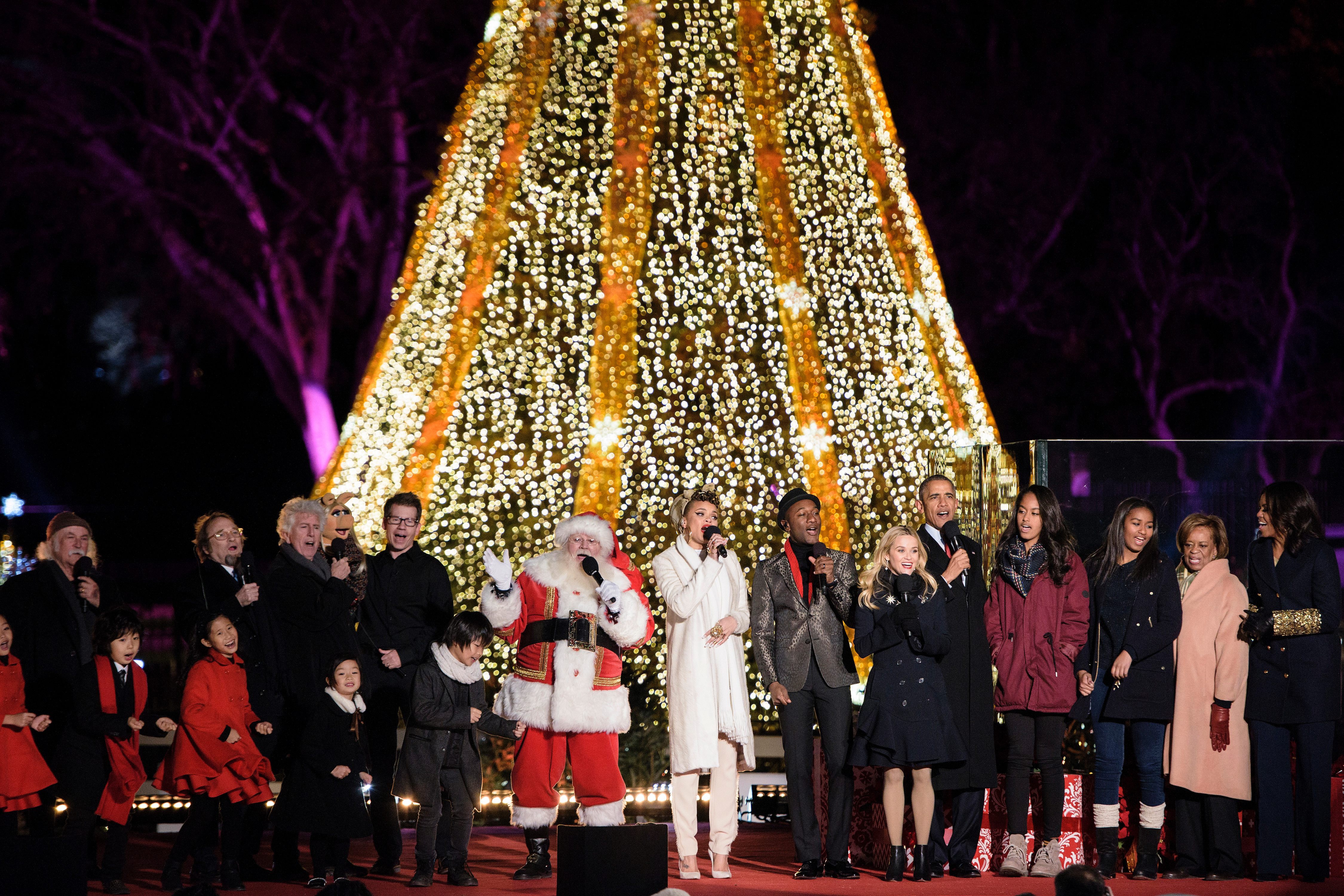 The First Family celebrates the annual Christmas tree lighting