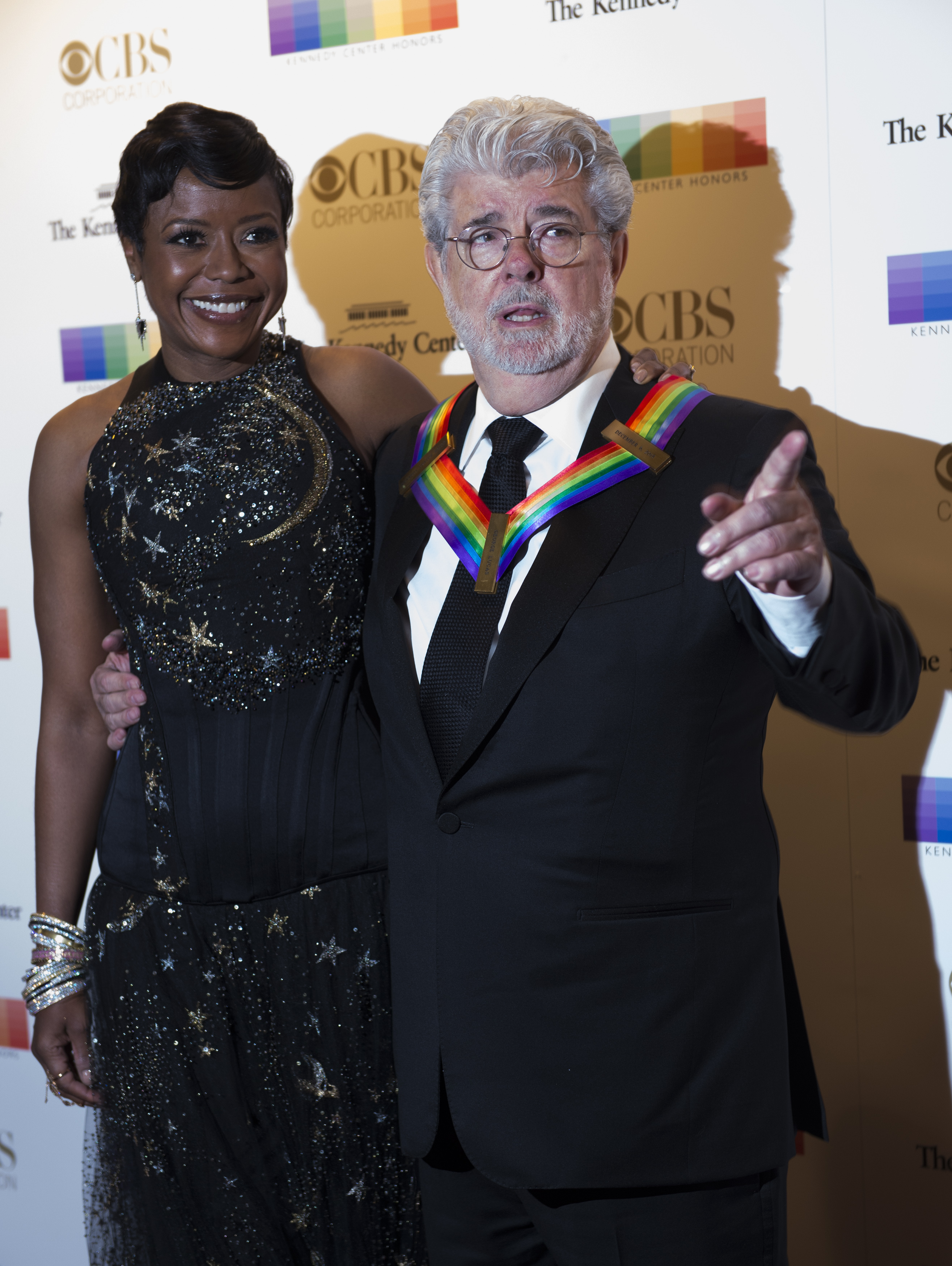 Honoree George Lucas and his wife Mellody Hobson
