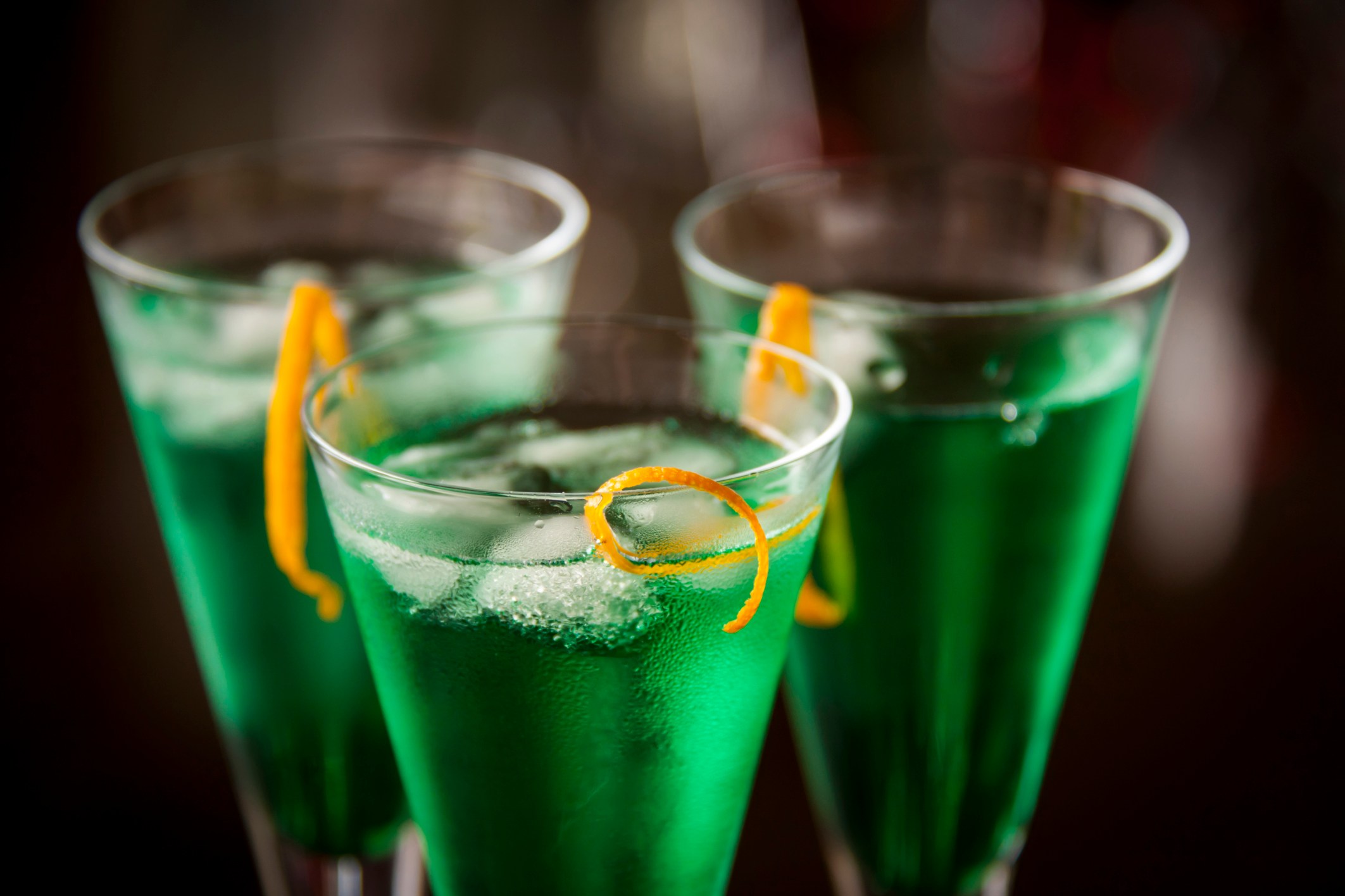Fresh cocktail with mint liqueur