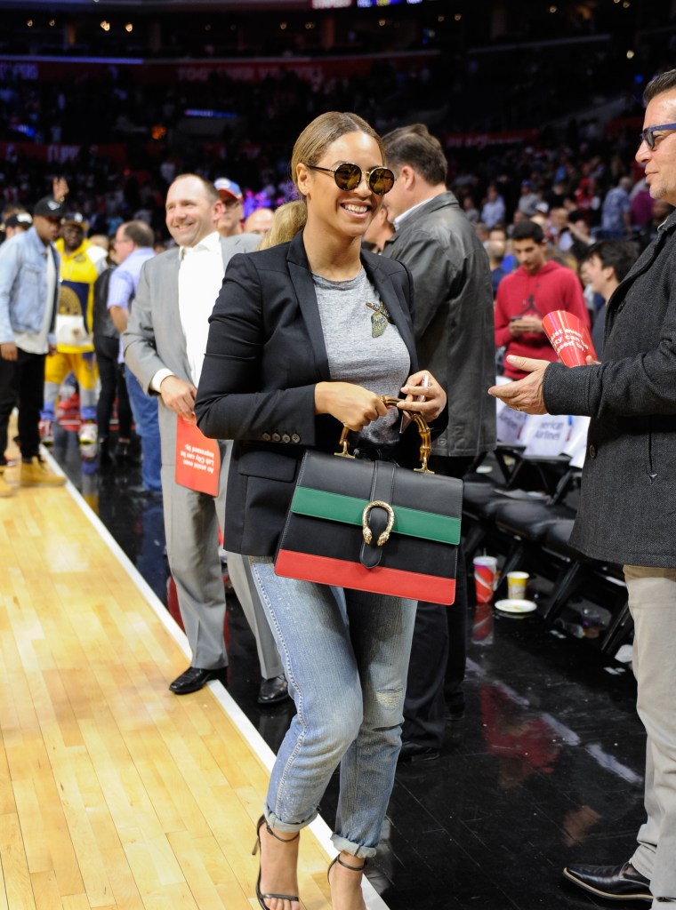 Beyonce at a Brooklyn Nets and the Los Angeles Clippers in February