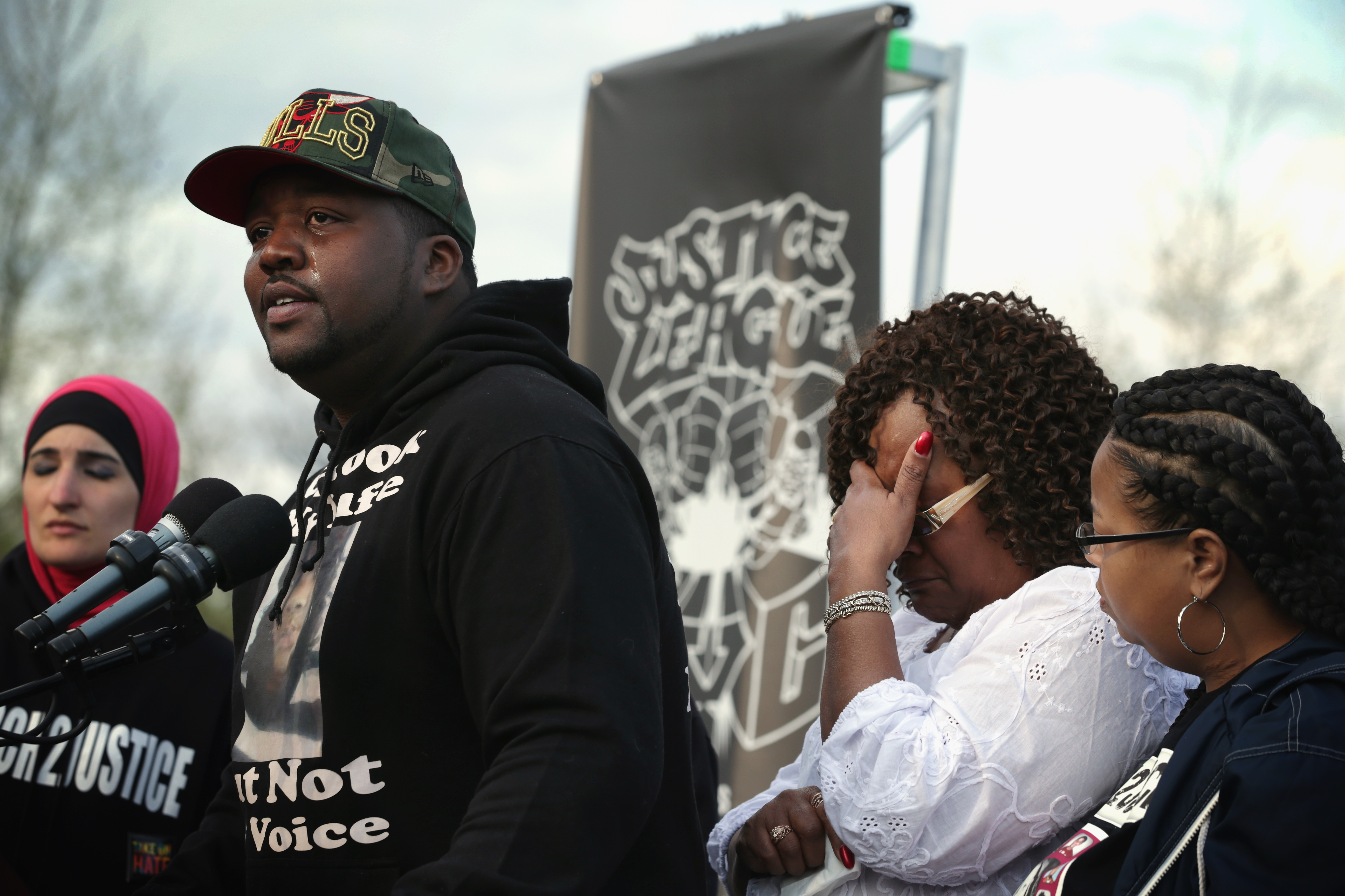 Justice League Marchers Rally At Capitol Against Spate Of Police Violence