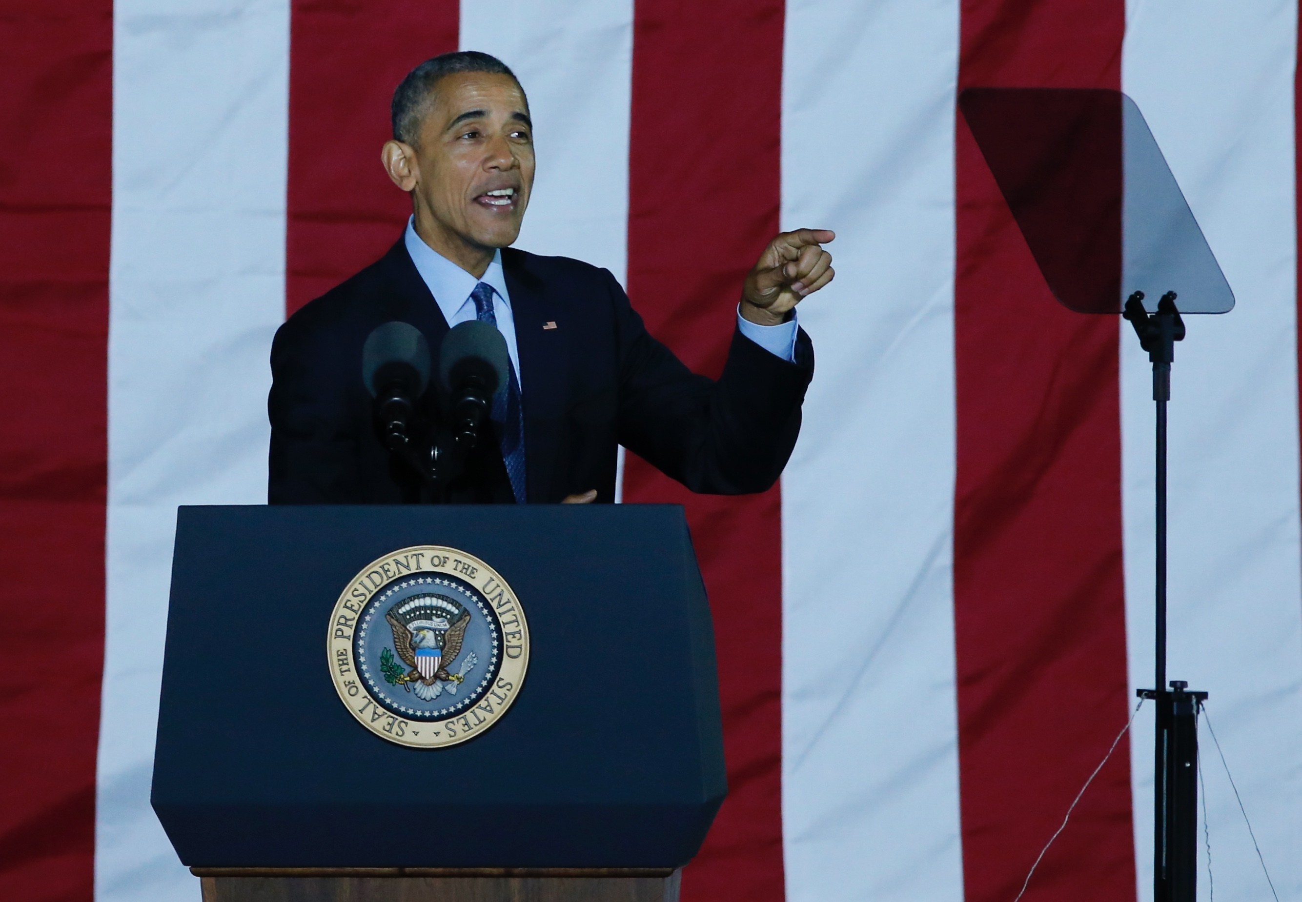 Hillary Clinton, U.S. President Barack Obama and first lady Michelle Obama during Campaign in Pennsylvania