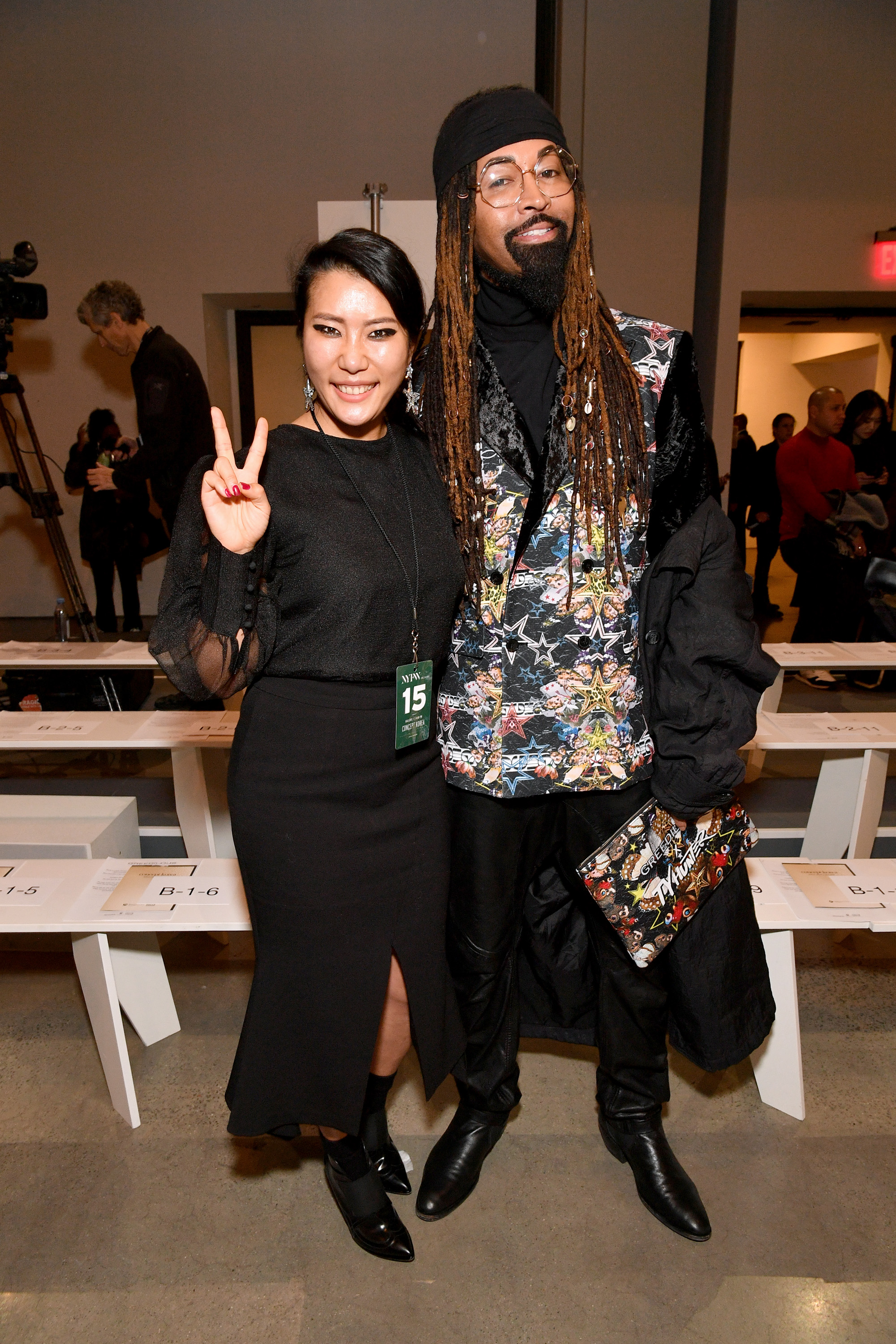 Designer Younhee Park and guest attend the Concept Korea front row