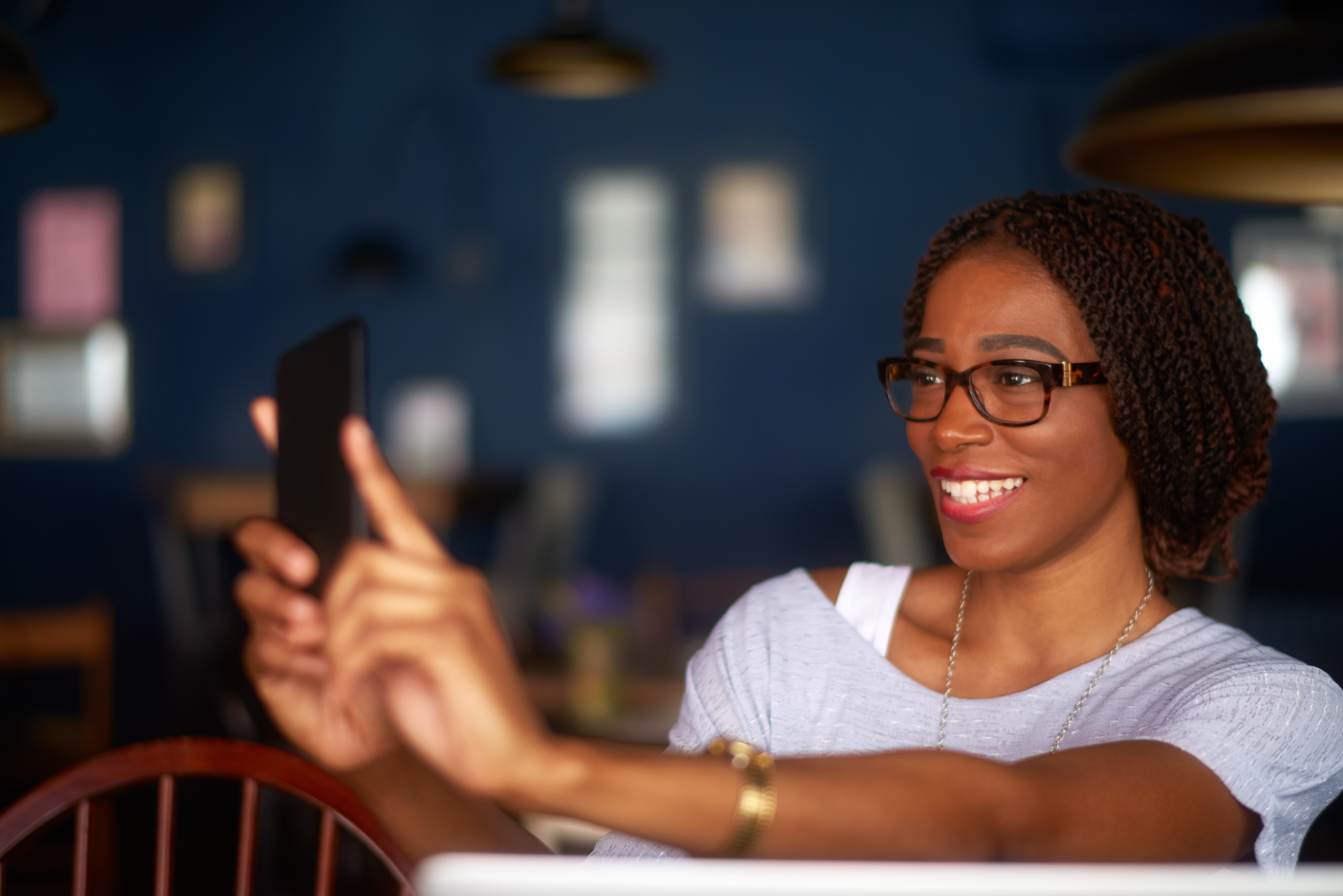 Woman with smart phone