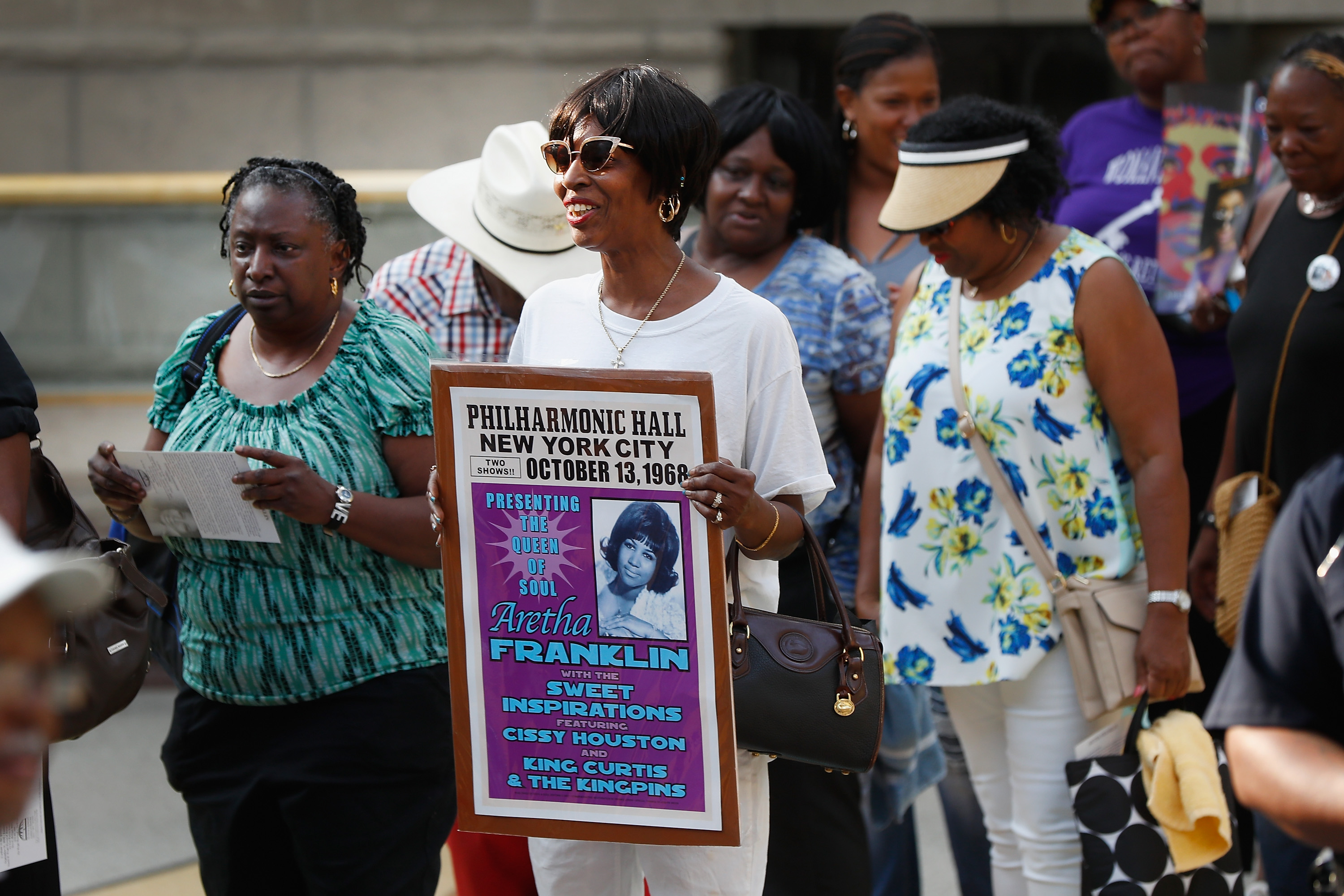Fans Of Soul Legend Aretha Franklin Pay Their Respects As Her Body Lies In Repose In Detroit