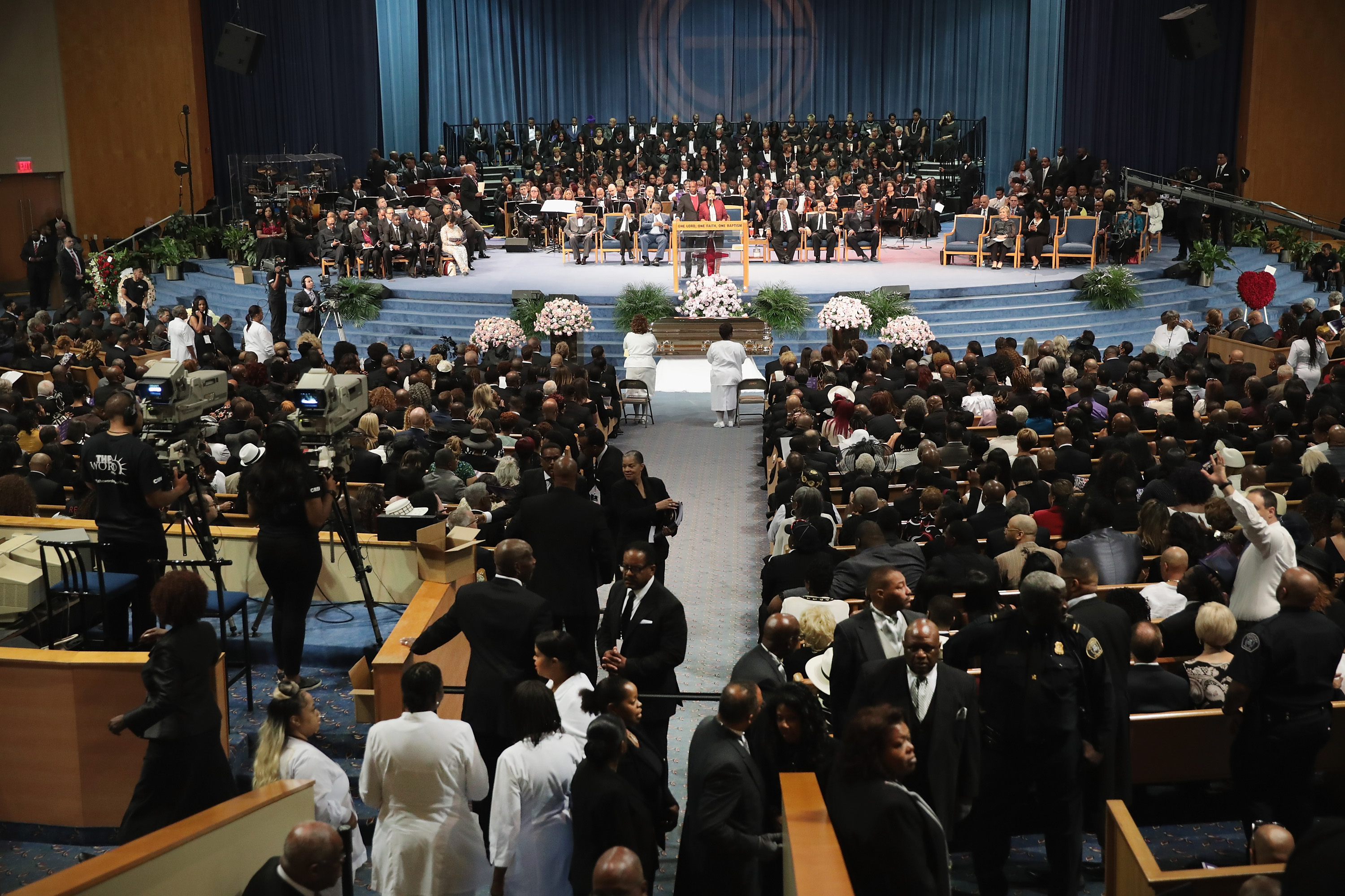 Soul Music Icon Aretha Franklin Honored During Her Funeral By Musicians And Dignitaries