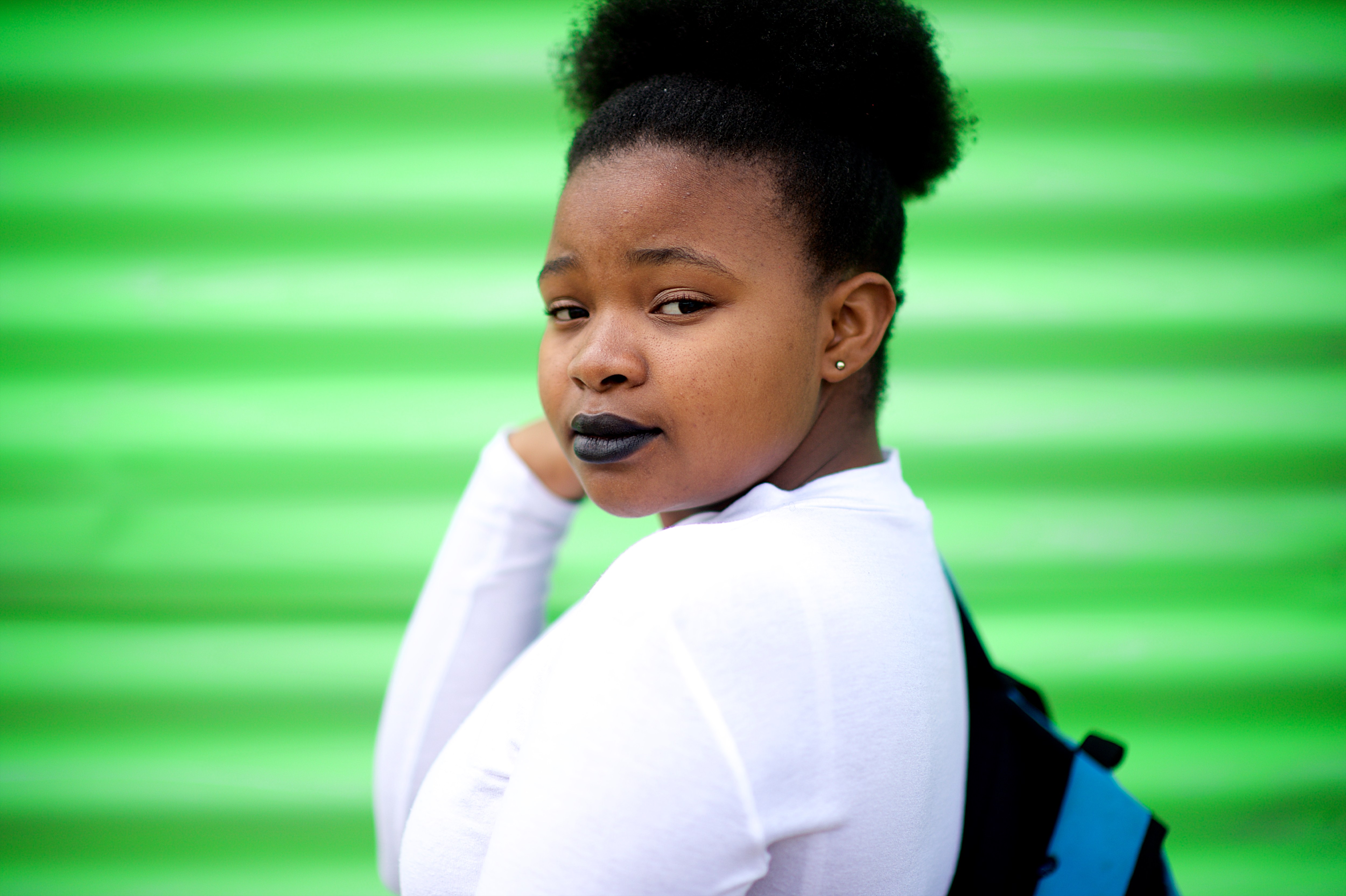 Confidence and Attitude; Young African Girl Looking at camera portrait