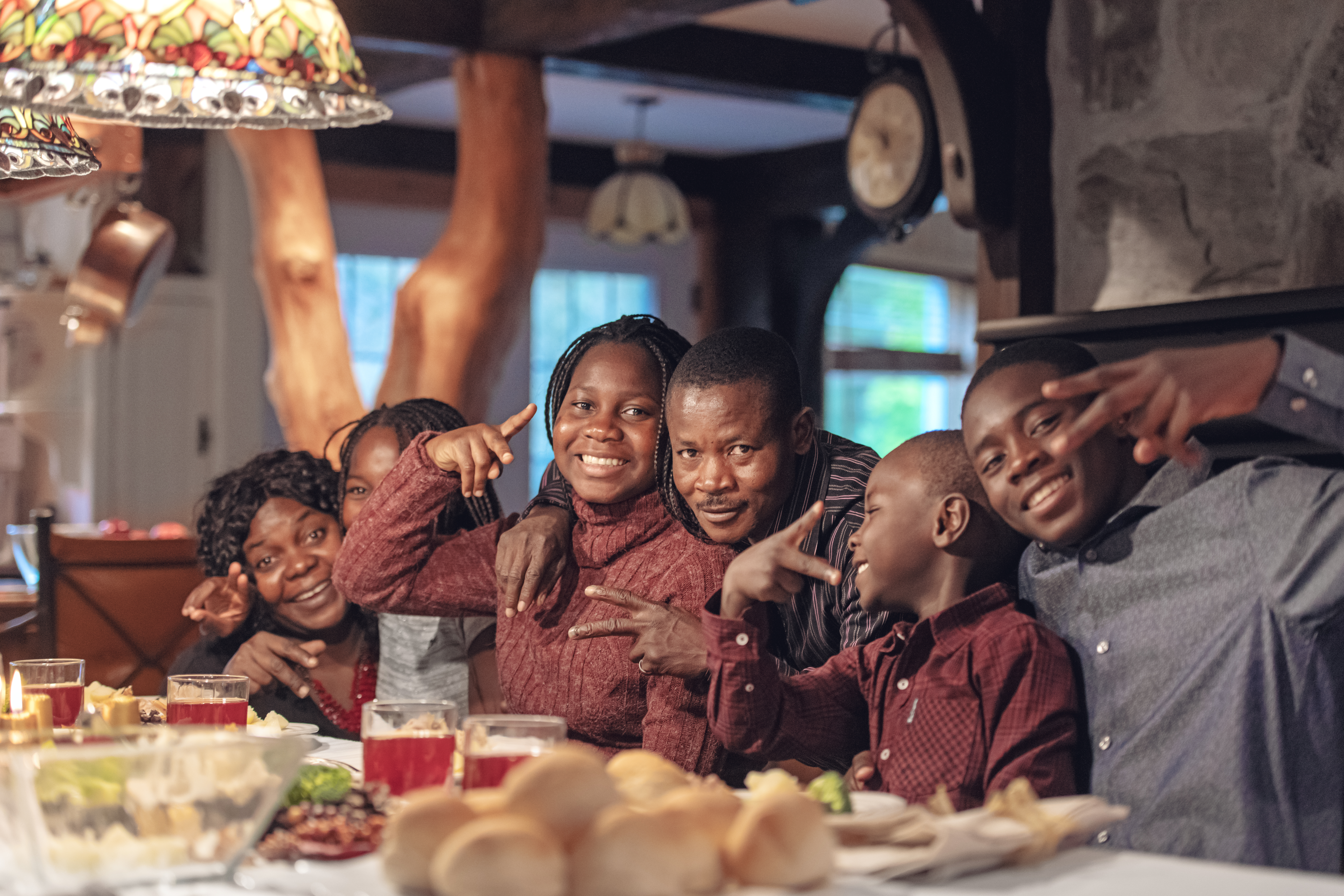 African-American during thanksgiving dinner