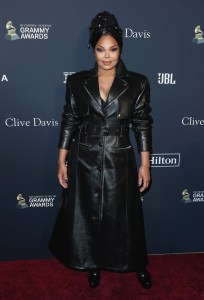 Singer Janet Jackson wearing Alexander Wang arrives at The Recording Academy And Clive Davis' 2020 Pre-GRAMMY Gala held at The Beverly Hilton Hotel on January 25, 2020 in Beverly Hills, Los Angeles, California, United States.
