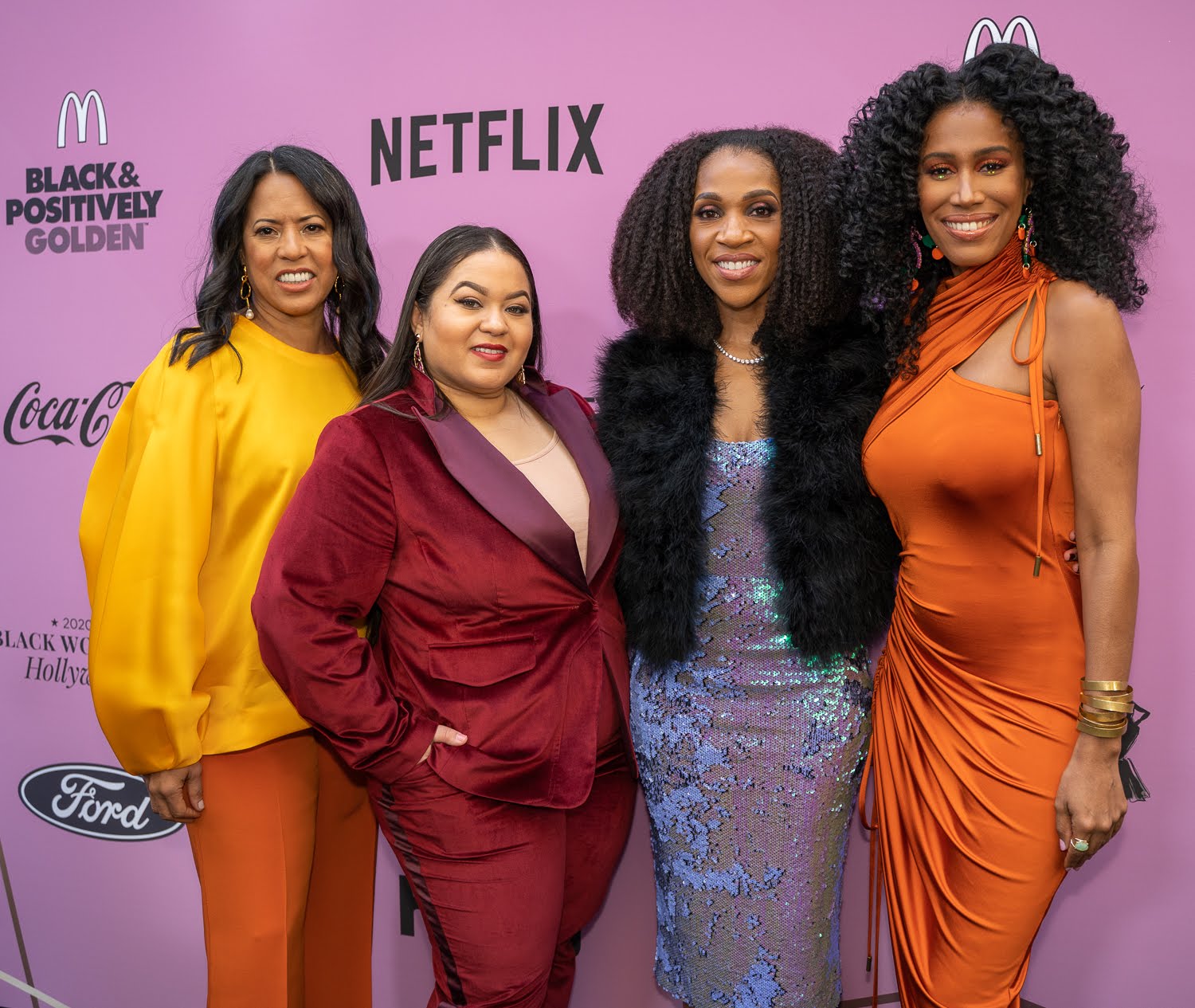 Michelle Ebanks and Moana Luu with Ford Motor Company’s Raj Register and Dee Guerrero